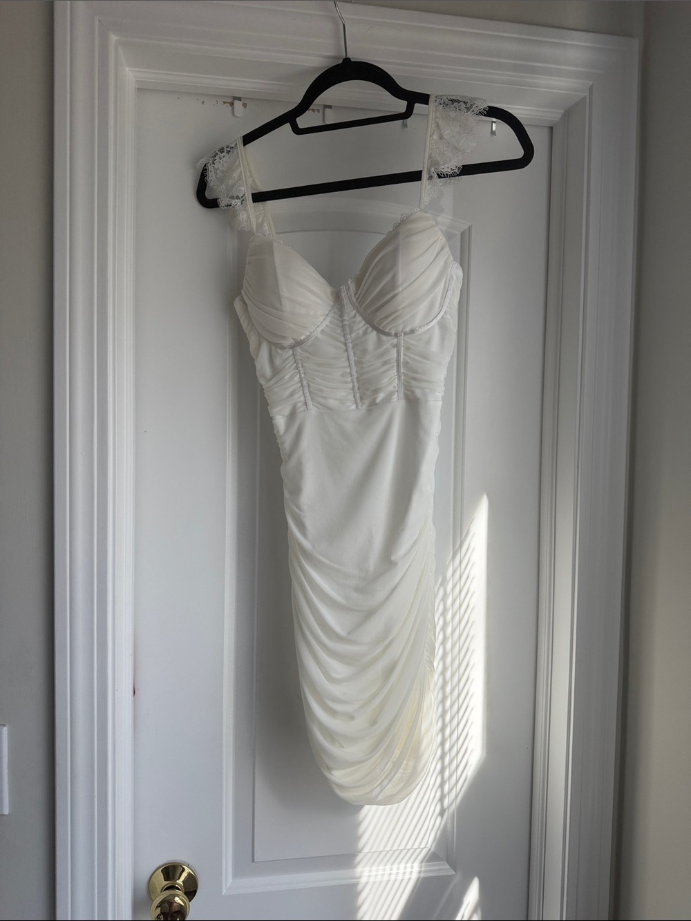 Windsor Ivory Ruched Bustier Mini Dress